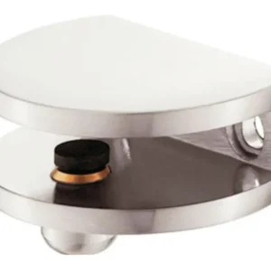 Soporte entrepaño vidrio media luna de 17 mm cromado color blanco Marketplace - MADECENTRO