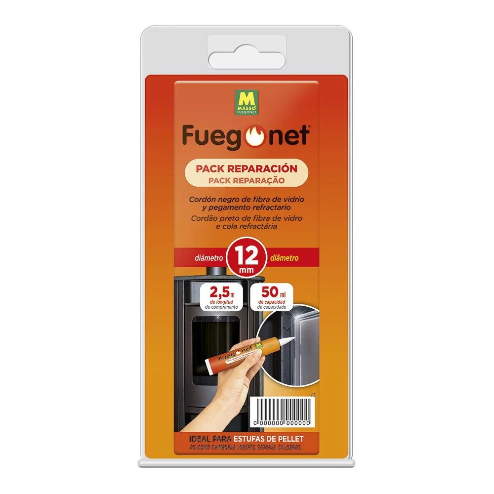KIT REPARACIÓN: CORDÓN AISLANTE Ø12 mm x 2,5 m + ADHESIVO 50 ml MASSÓ