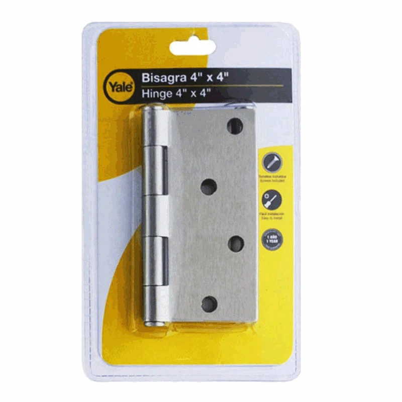 BISAGRA "YALE" (06) PLATEADA 4" X 4" MAYOREO FERRETERO S,A