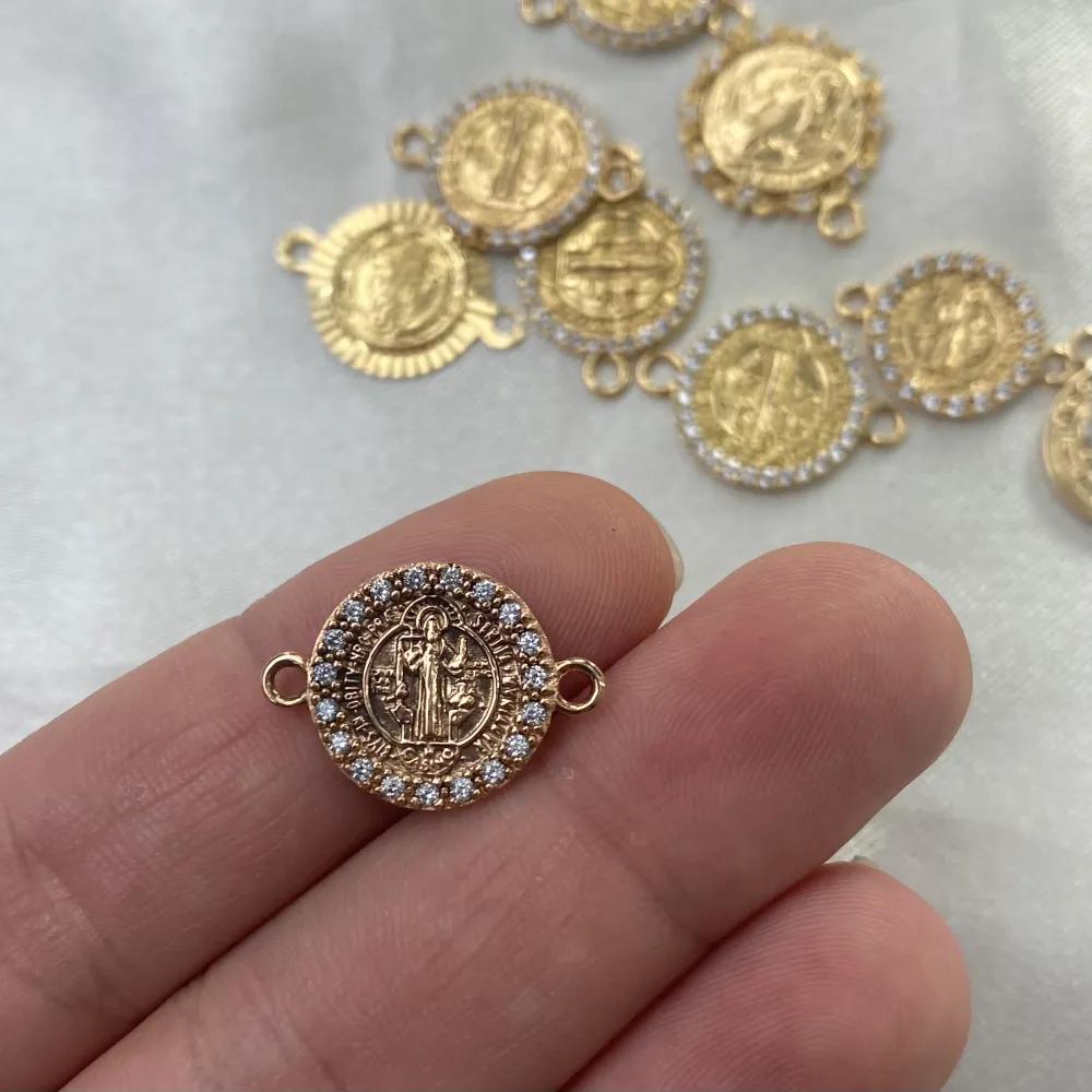 Herraje San Benito 1.85gr Oro Rosa Circones Blancos Medellin