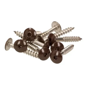 Tornillos para fachada Meisterling 4,8x32 mm 100 piezas (010020000131) 12 mm cabeza plana marrón oscuro con rosca parcial...