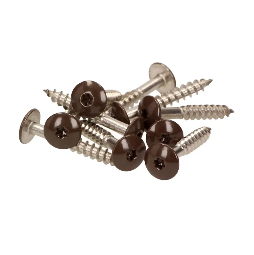 Tornillos para fachada Meisterling 5,5x35 mm 100 piezas (010030000131) 12 mm cabeza plana marrón oscuro con rosca parcial...