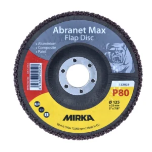 Mirka Abranet Max Disco de láminas T29 set 125 mm 22 mm ALOX 80 40 piezas (40x 8896700180) disco dentado para aluminio, ma...