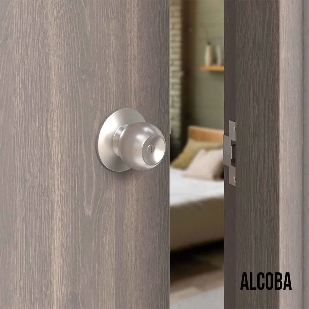 Cerradura chapa pomo estándar cilíndrica puerta de paso Satinado Mobile