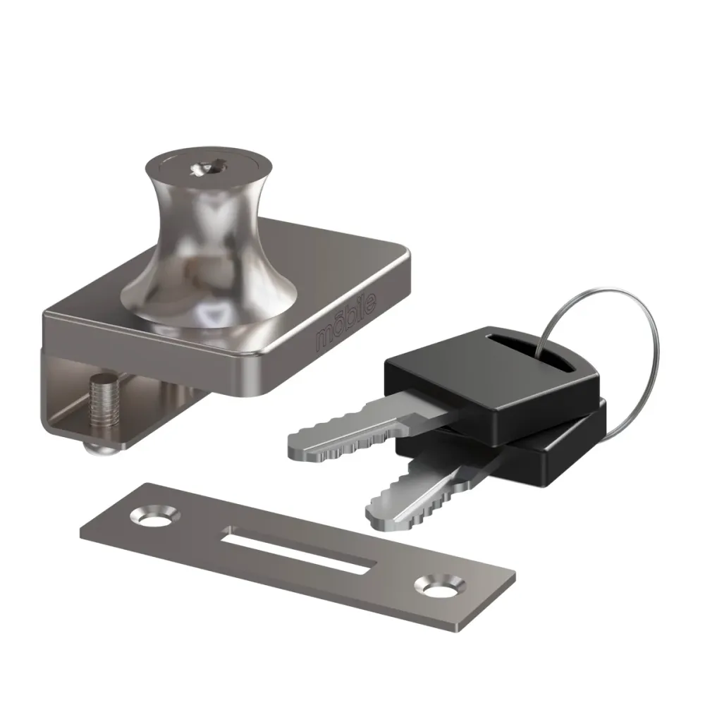 Cerradura para puerta de vidrio 2 puertas Mobile