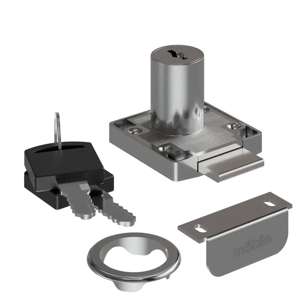 Chapa cerradura para mueble 16 x 20 mm niquel Mobile