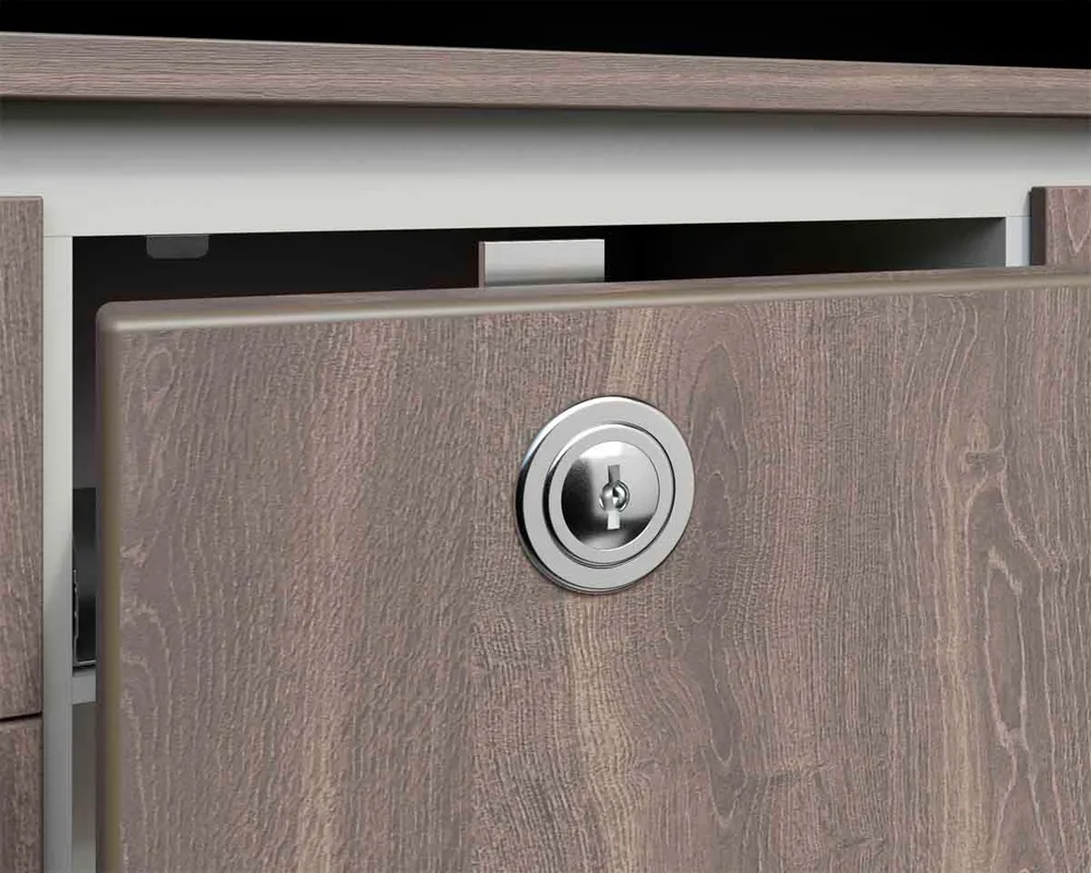 Chapa cerradura para mueble 19 x 22 mm satín níquel Mobile