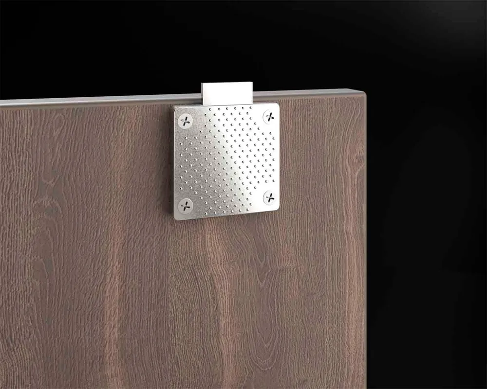 Chapa cerradura para mueble 19 x 22 mm satín níquel Mobile