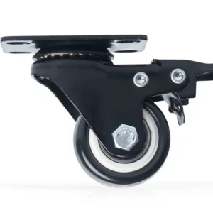 Rodachina plat pvc negra dí 40 mm con freno Mobile