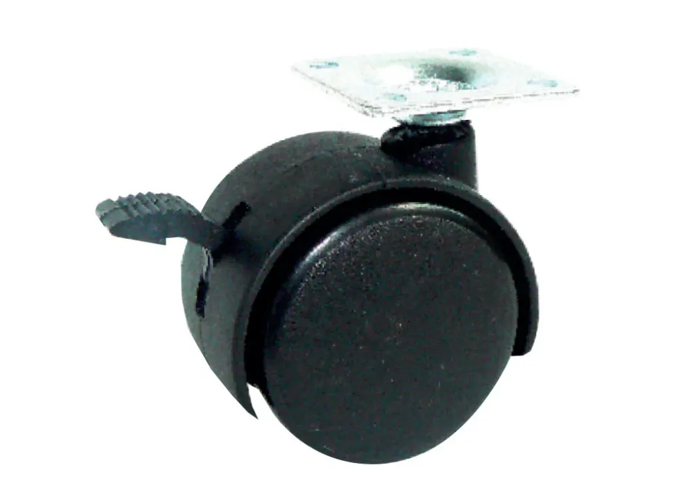 Rodachina plataforma nylon con freno negra ø 50 mm Mobile