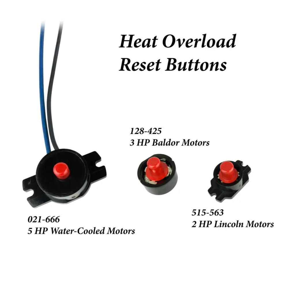 Botones de reinicio de sobrecarga de calor para motores Blue Ripper Sr Omega Diamond Inc.