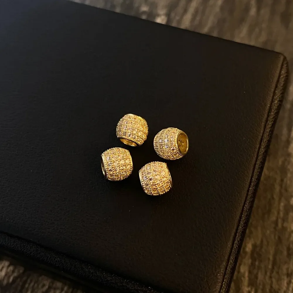 Herraje Bola de Fuego 0.9gr 7mm Circones Blancos Oro Amarillo* Oro Nacional