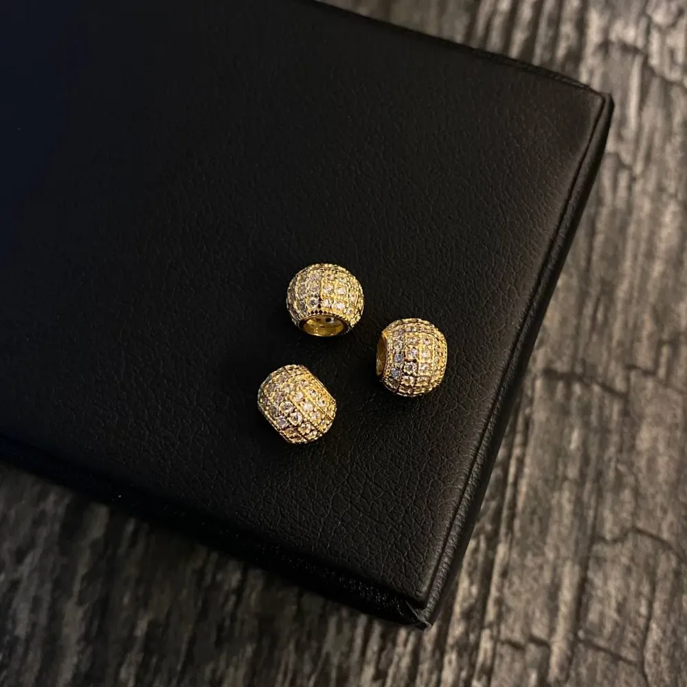 Herraje Bola de Fuego 0.9gr 7mm Circones Blancos Oro Amarillo* Oro Nacional