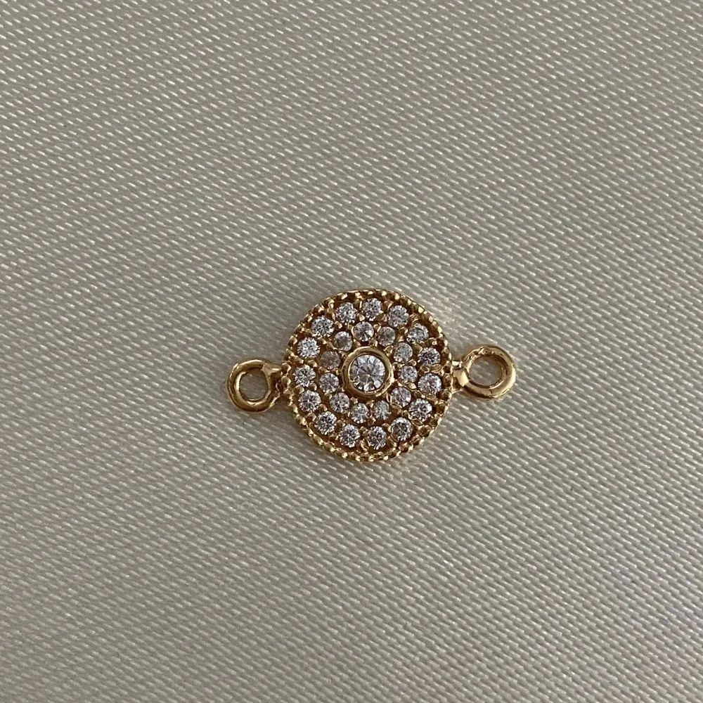 Herraje Circulo 0.85gr Circones Blancos Oro Amarillo Oro Nacional