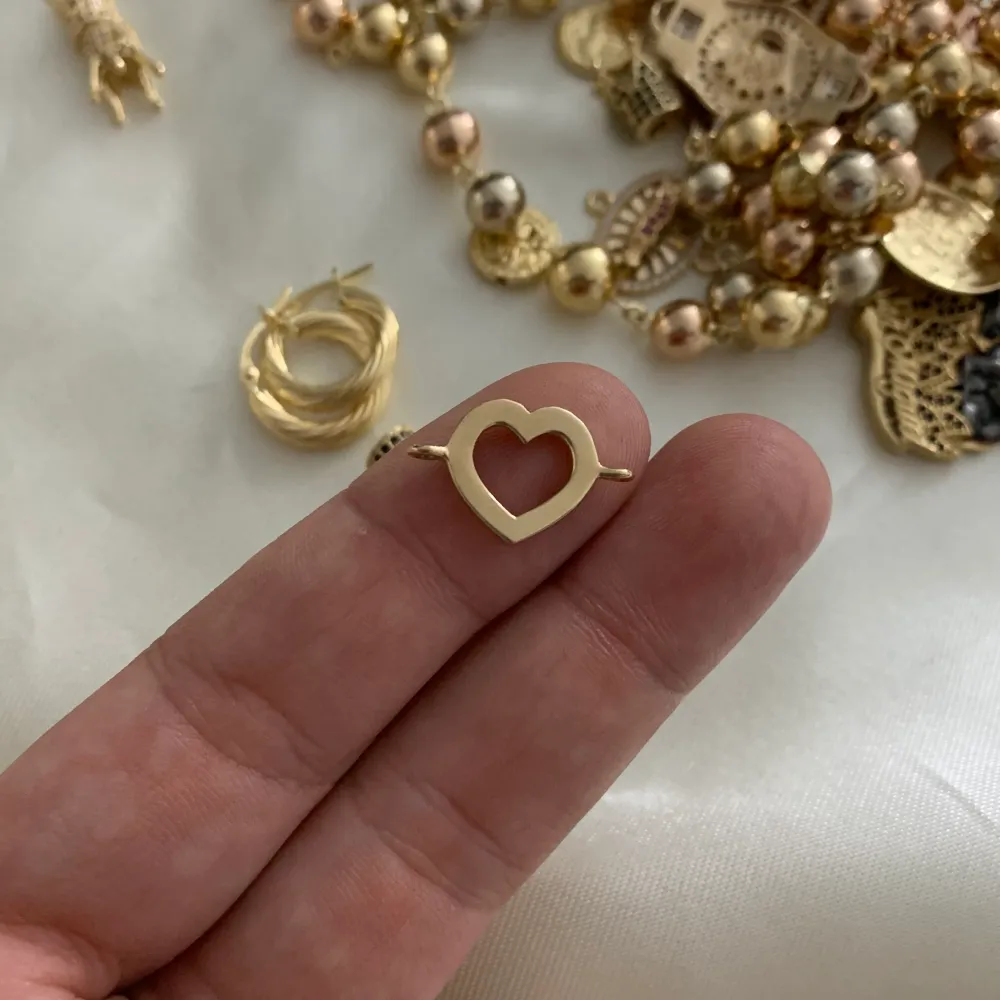 Herraje Corazon 1.0gr/1.7cm Silueta Liso Oro Amarillo* Oro Nacional