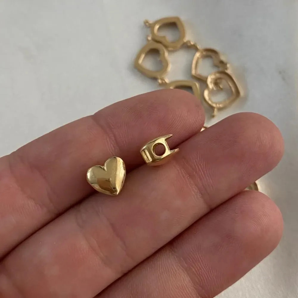 Herraje Corazon Tambor 0.95gr/0.8cm Oro Amarillo* Oro Nacional