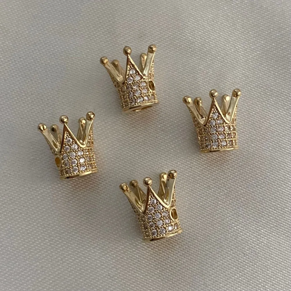 Herraje Corona 1.5gr/1cm Circones Blancos Oro Amarillo Oro Nacional