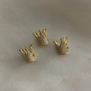 Herraje Corona 1.6gr Oro Amarillo Circones Blancos* Oro Nacional