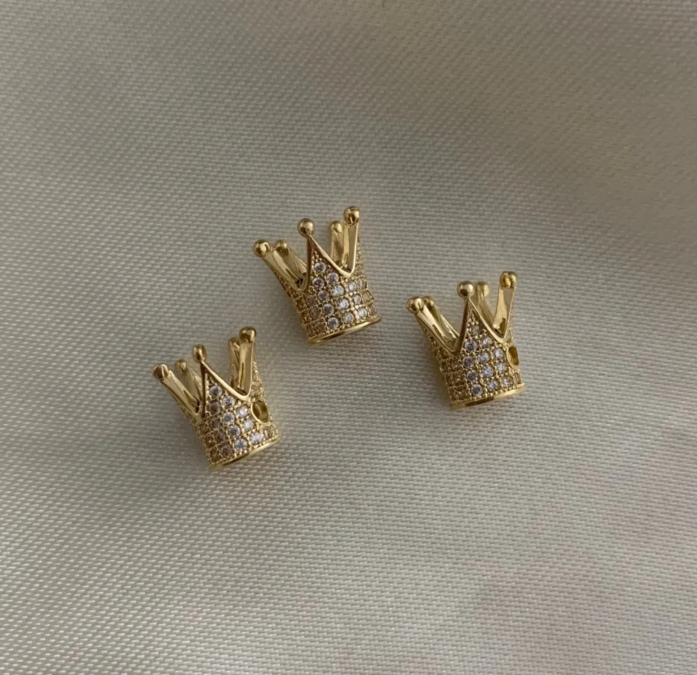 Herraje Corona 1.6gr Oro Amarillo Circones Blancos* Oro Nacional
