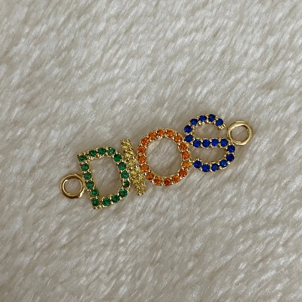 Herraje Dios 1.2gr Oro Amarillo Circones Colores Verde Amarillo Naranja Azul Oro Nacional