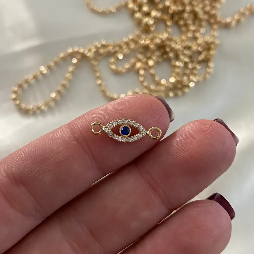 Herraje Ojo 0.5gr/1.6cm Turco Oro Amarillo Circon Azul Oro Nacional