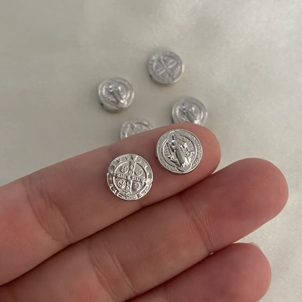 Herraje San Benito 0.4gr/1.8cm Tambor Oro Blanco* Oro Nacional