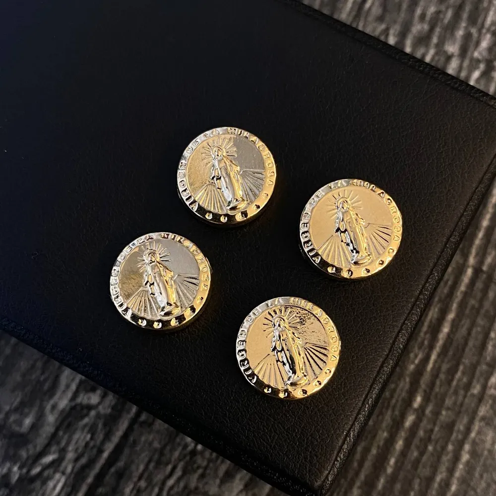 Herraje Virgen Milagrosa 1.2gr/1.5cm Liso Oro Amarillo Oro Nacional