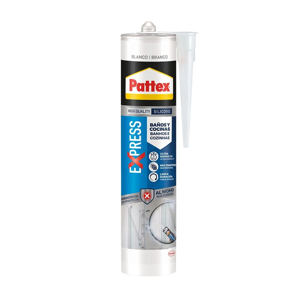 SILICONA EXPRESS BAÑOS Y COCINAS BLANCO 280 ml PATTEX