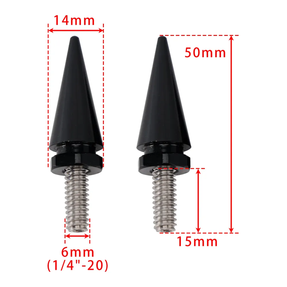 3 pernos de parabrisas con púas negros para Electra Glide Tri Glide Street Glide 14-25