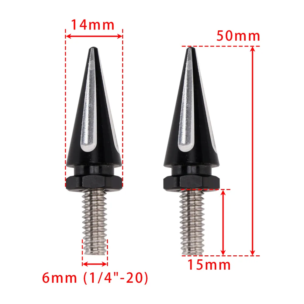 3x pernos de parabrisas con punta negra para Street Glide Electra Glide Touring '96-'13