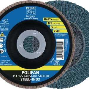 Disco de láminas PFERD POLIFAN Z START STEELOX Ø 125 mm grano Z-40 plano ( 4000844218 )
