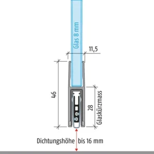 Junta de puerta PLANET KG-F8 estrecha 1 cara Longitud 834 mm ( 3327023140 )