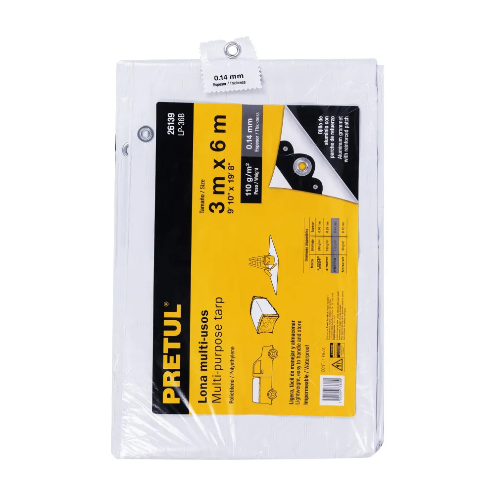 Lona de polietileno 3 x 6 m, blanca, 110 g/m2, Pretul
