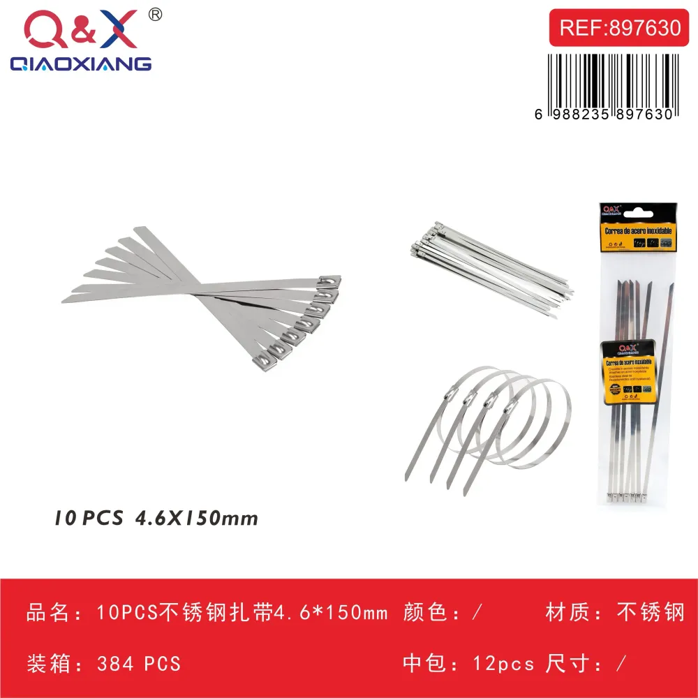 Abrazadera de acero inoxidable 4,6×150 mm 10 pcs Q&X