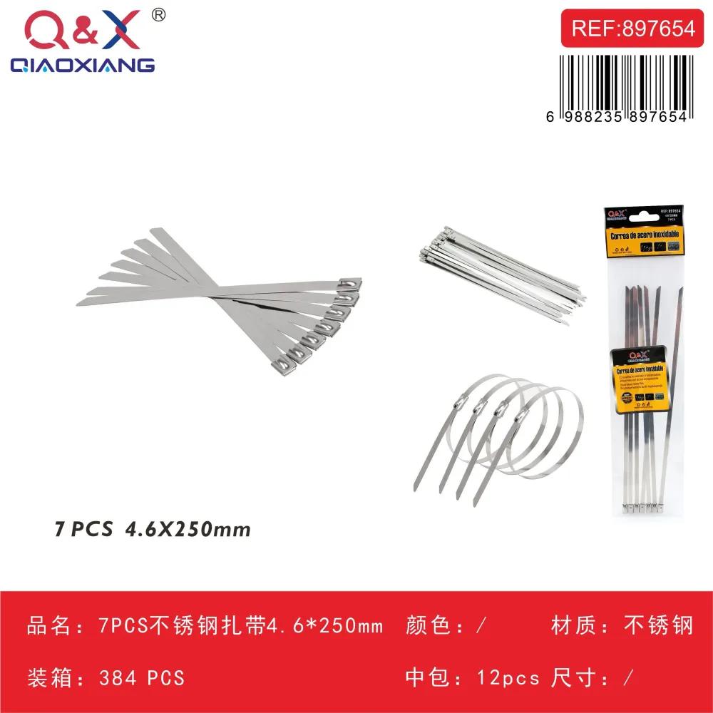 Abrazadera de acero inoxidable 4,6×250 mm 7 pcs Q&X