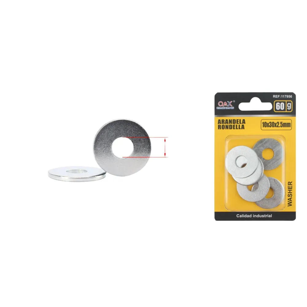 Arandela ancha 10×30×2.5 mm 60 g Q&X