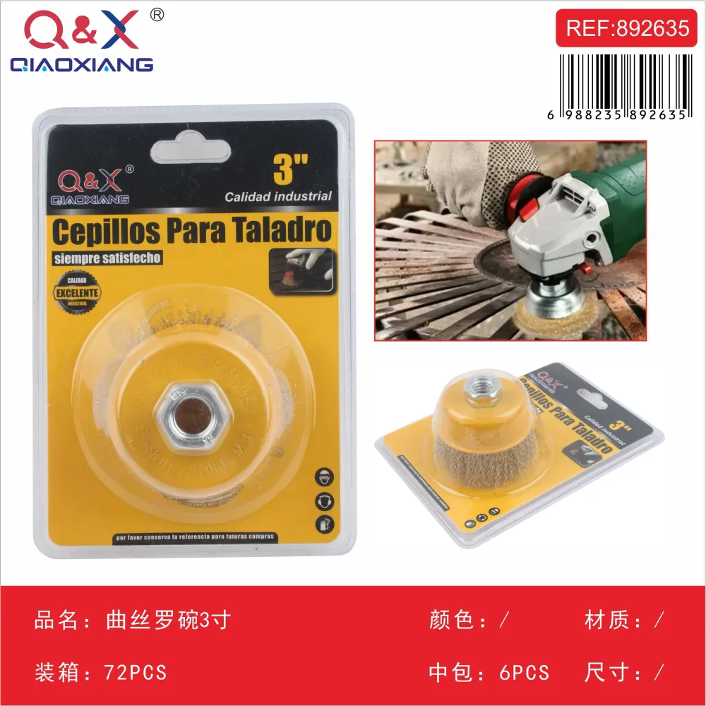 Cepillo tipo copa ondulado 3Pulgada Q&X