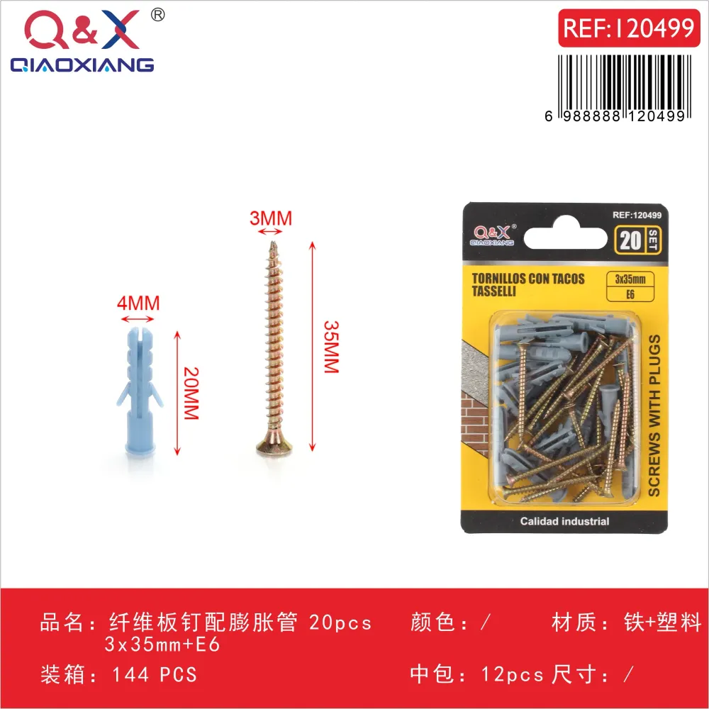 Clavo para fibrocemento con tarugo 3x35 mm + E6 20 pcs Q&X