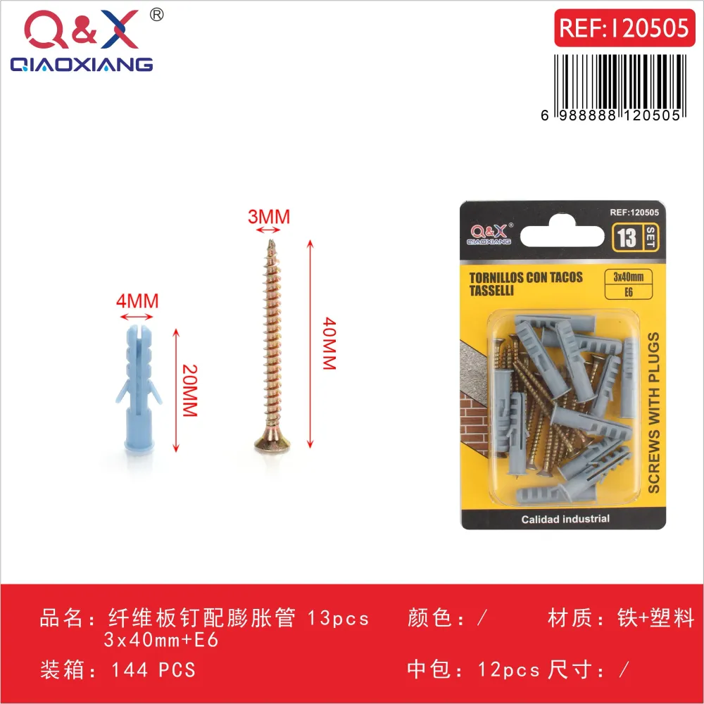 Clavo para fibrocemento con tarugo 3x40 mm + E6 13 pcs Q&X
