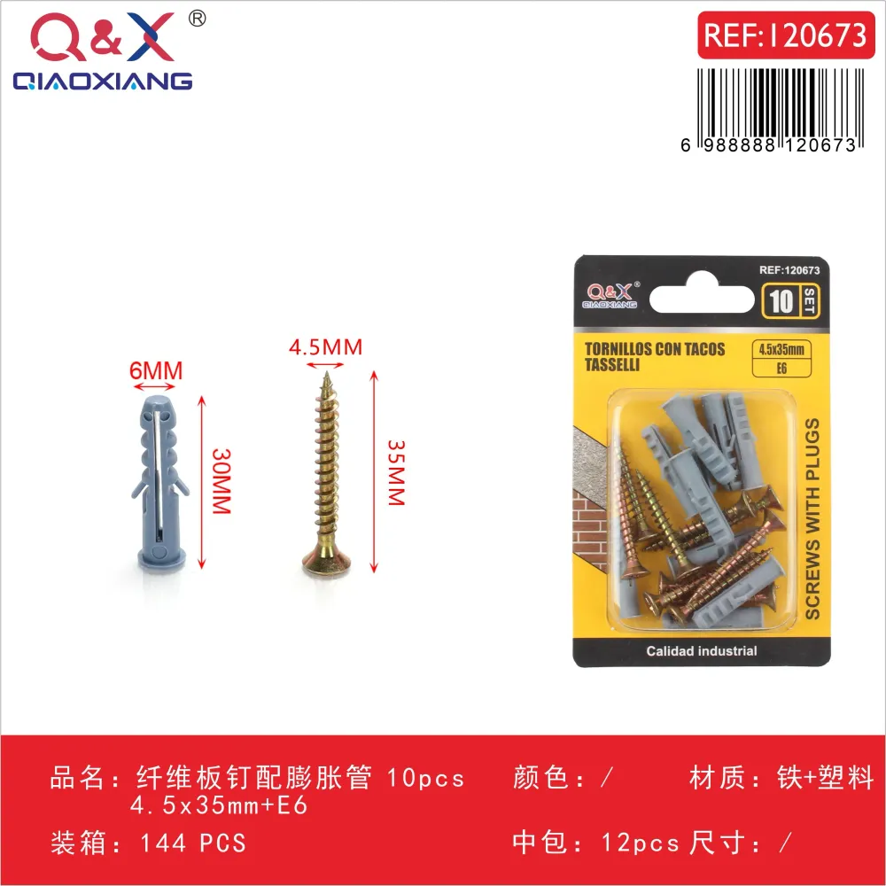 Clavo para fibrocemento con tarugo 4.5x35 mm + E6 10 pcs Q&X