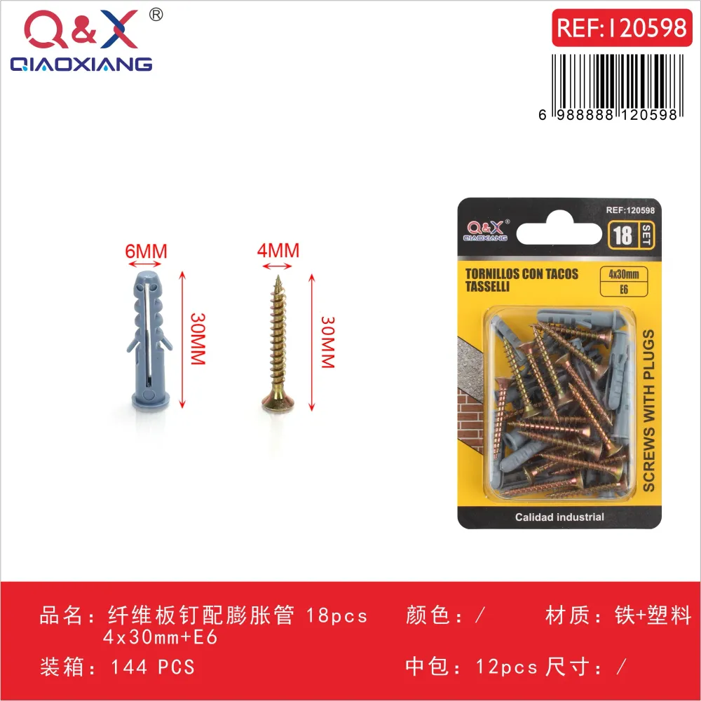 Clavo para fibrocemento con tarugo 4x30 mm + E6 18 pcs Q&X