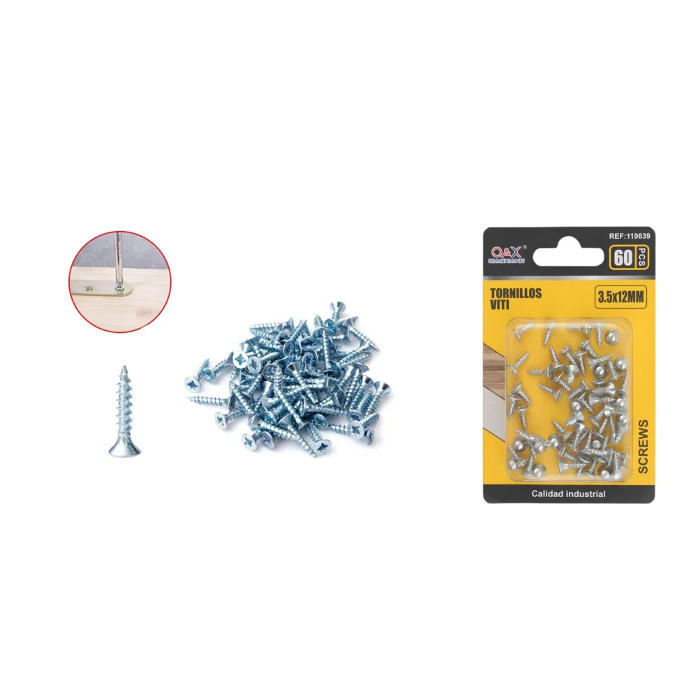 Clavo para fibrocemento zincado blanco 3.5x12 mm 60 pcs Q&X