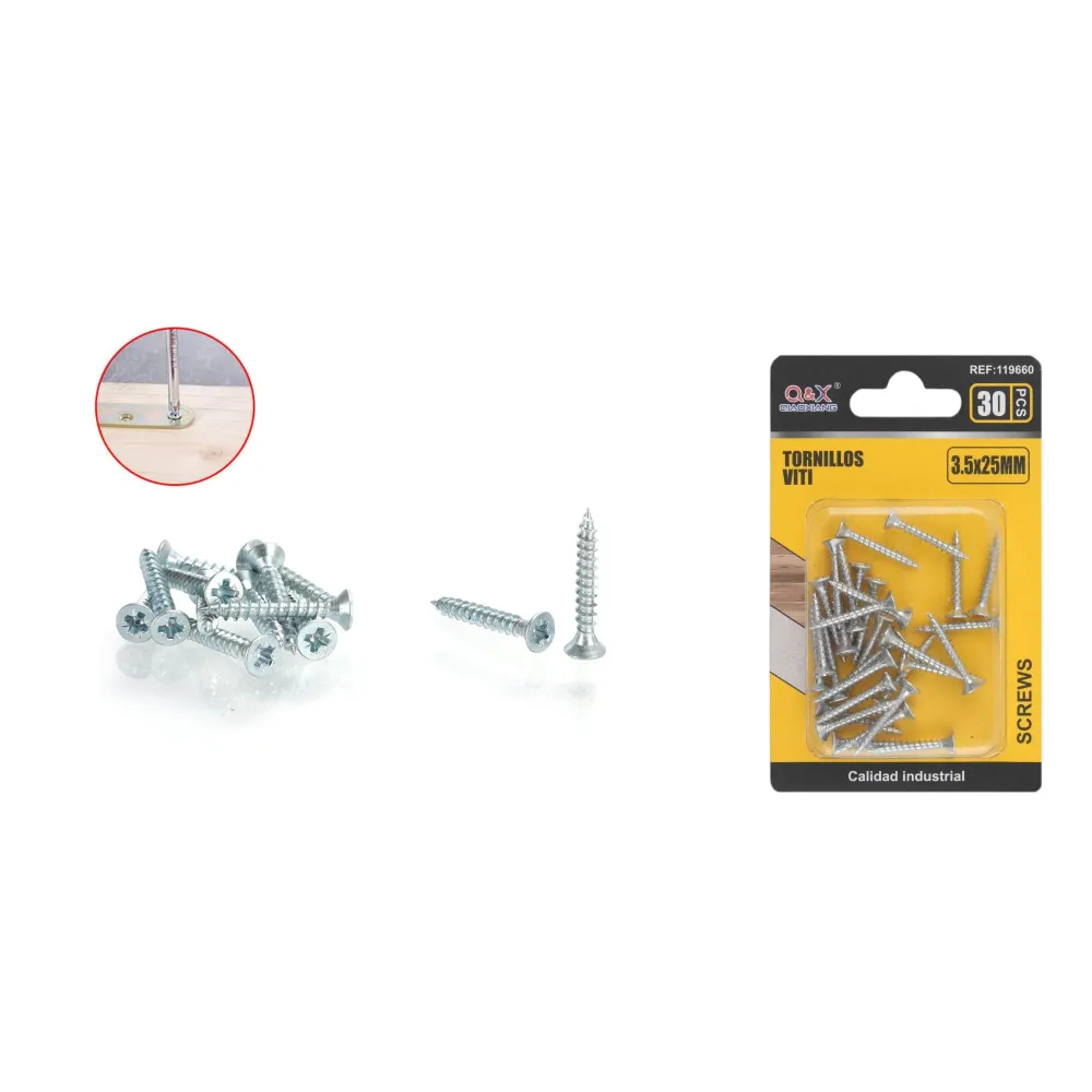 Clavo para fibrocemento zincado blanco 3.5x25 mm 30 pcs Q&X