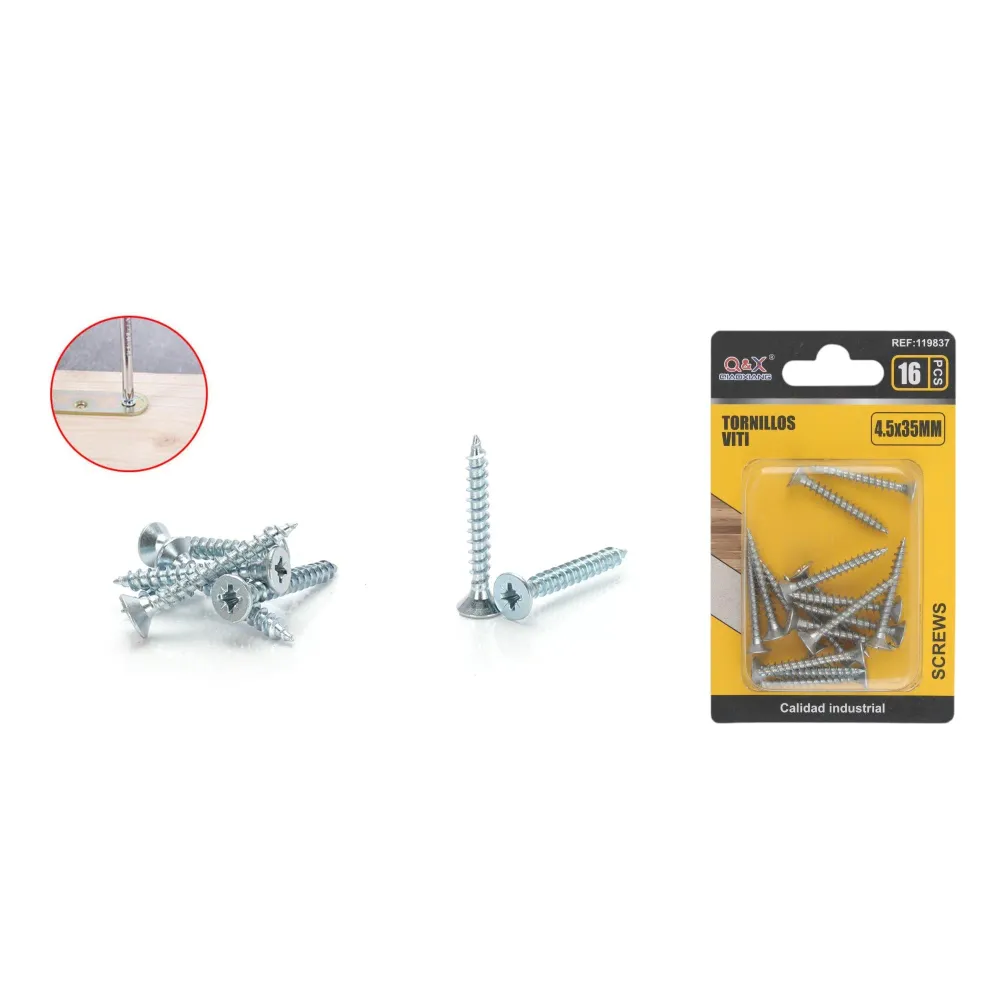 Clavo para fibrocemento zincado blanco 4.5x35 mm 16 pcs Q&X