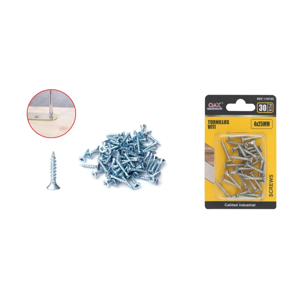 Clavo para fibrocemento zincado blanco 4x25 mm 30 pcs Q&X