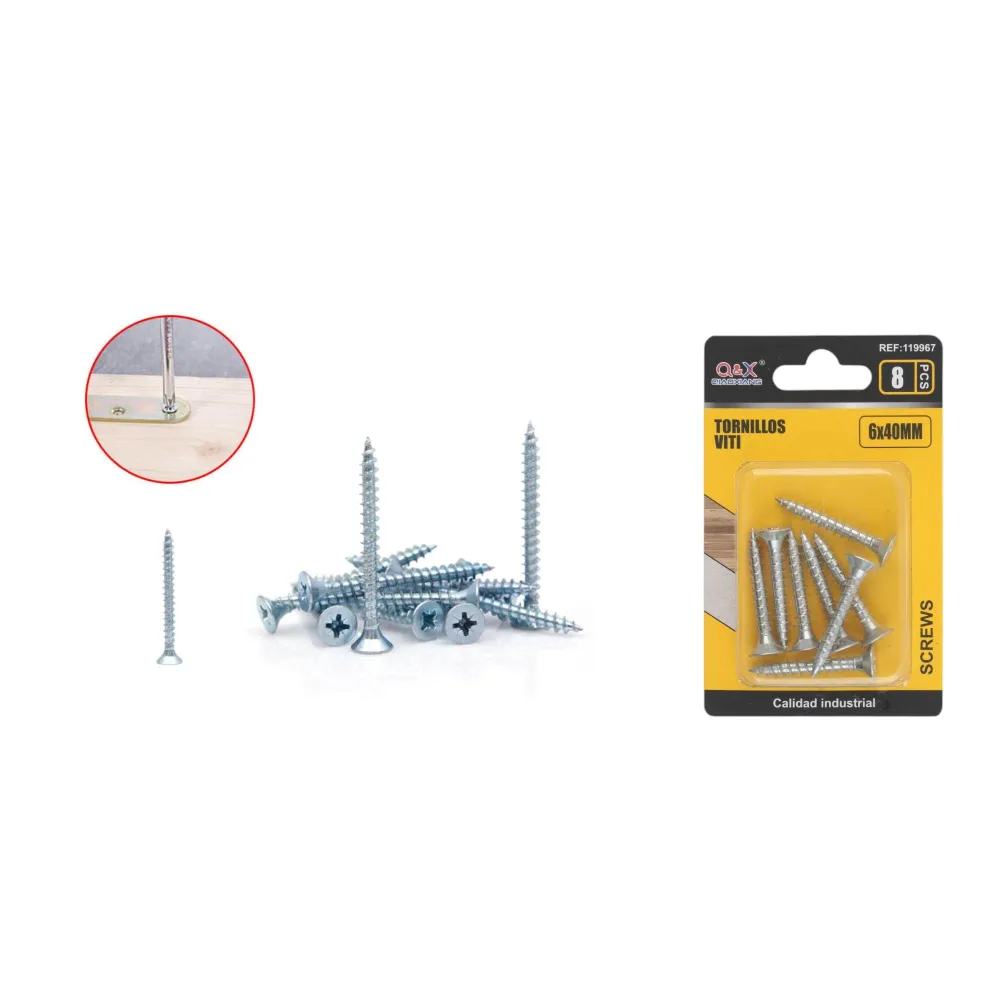 Clavo para fibrocemento zincado blanco 6x40 mm 8 pcs Q&X