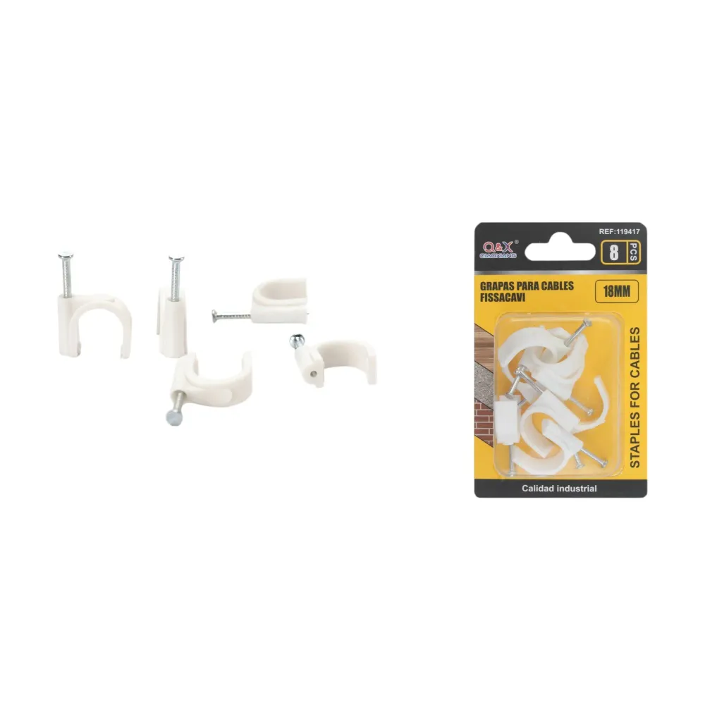 Clip sujetacable 18 mm 8 pcs Q&X