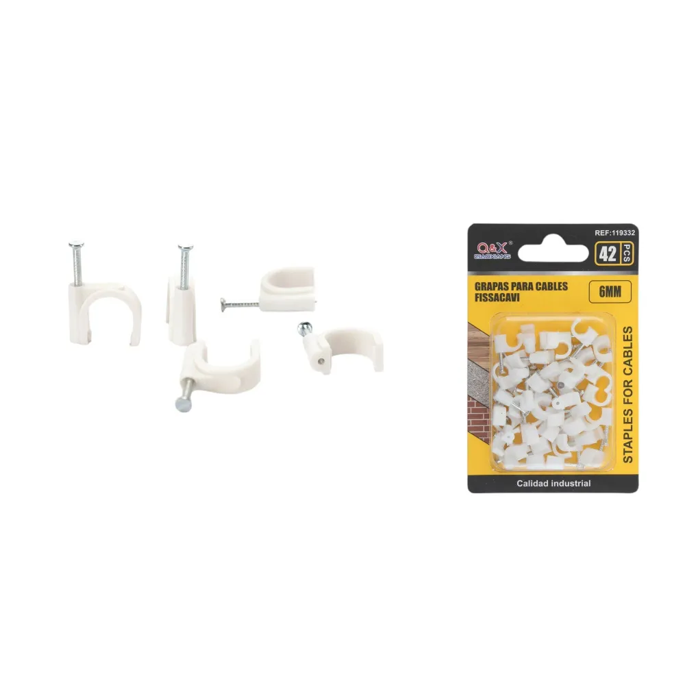 Clip sujetacable 6 mm 42 pcs Q&X