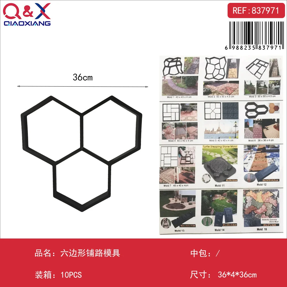 Molde hexagonal para pavimento Q&X