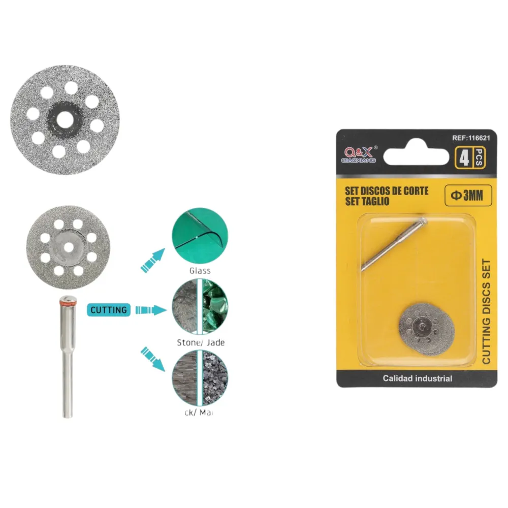 Set de discos de corte diamantados 4 pcs Q&X